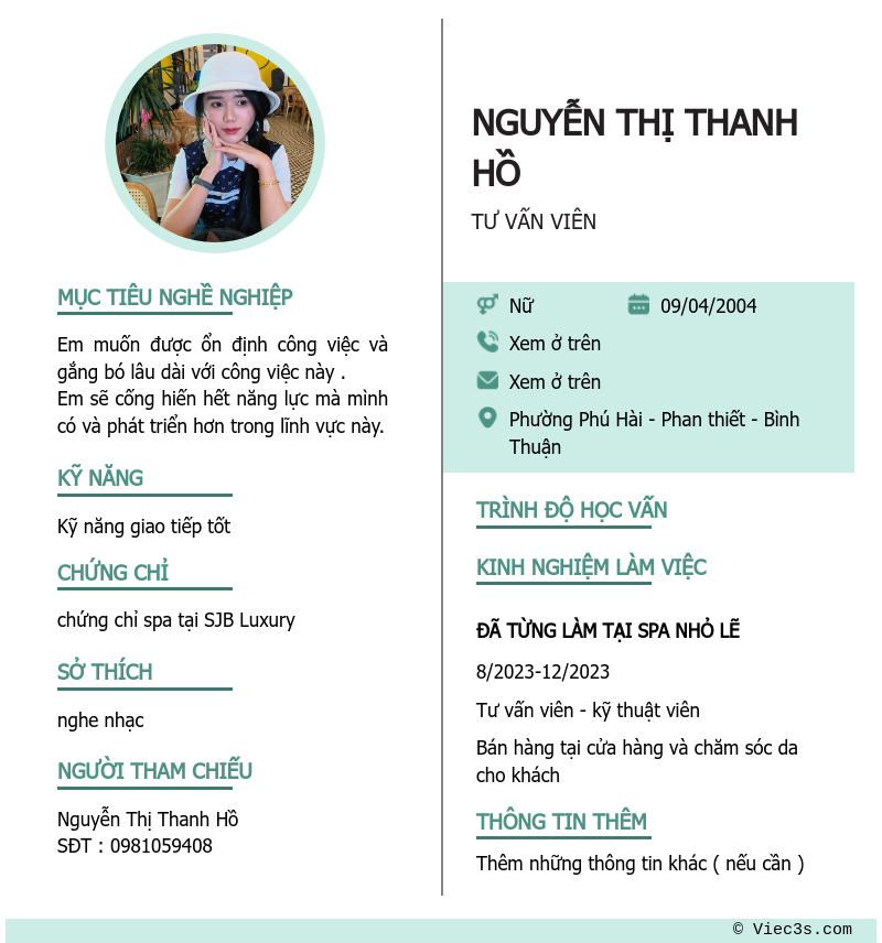 CV ứng viên