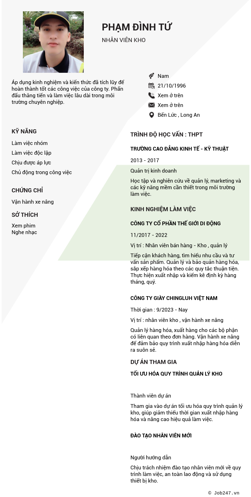 CV ứng viên