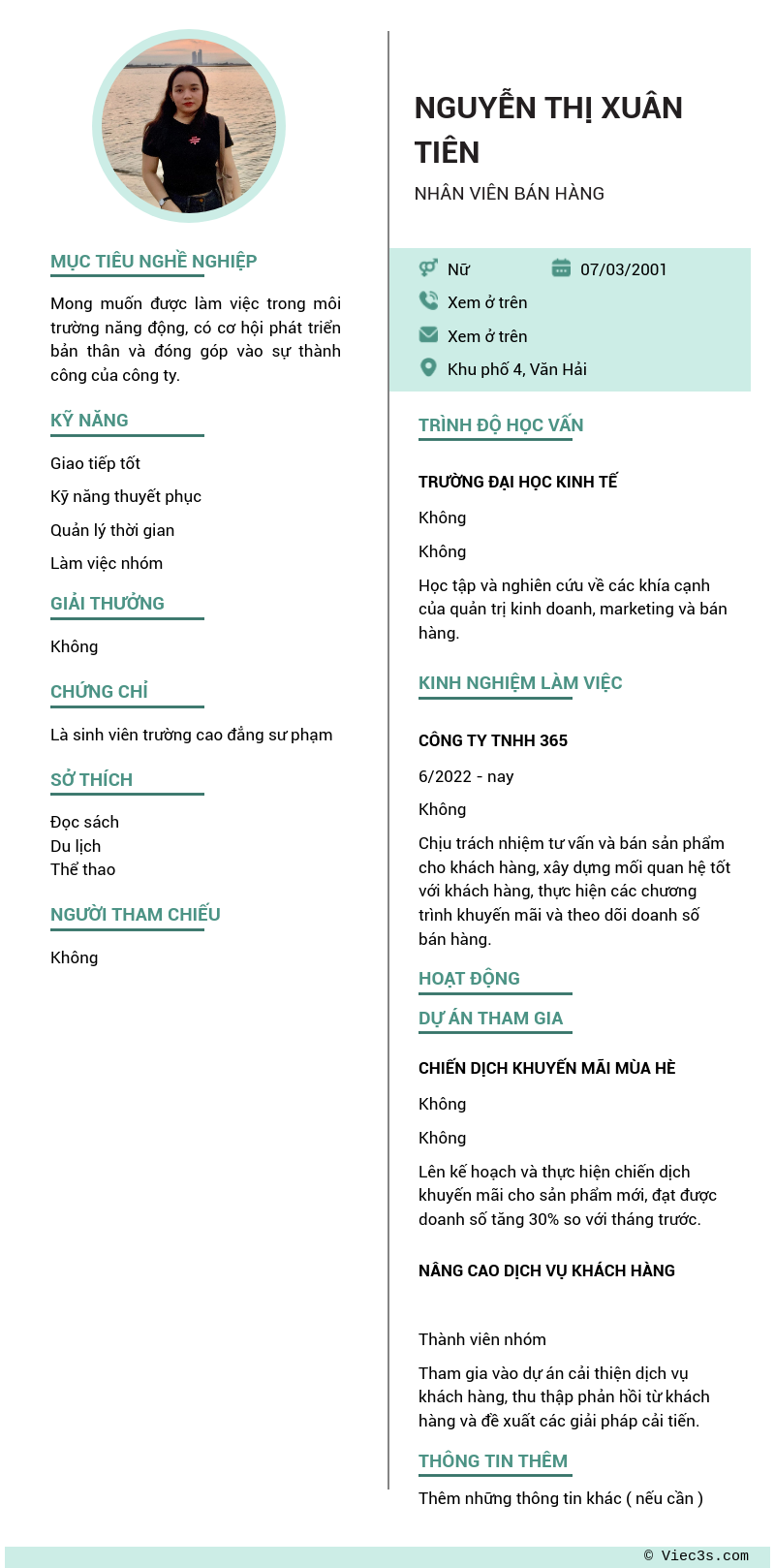 CV ứng viên