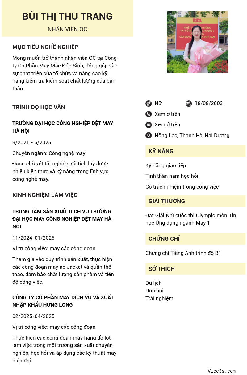 CV ứng viên