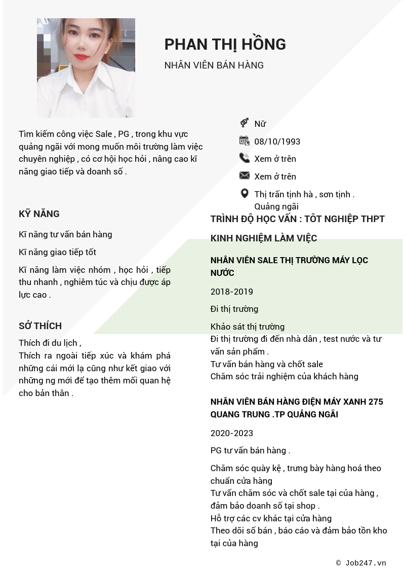 CV ứng viên