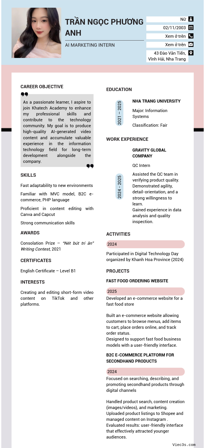 CV ứng viên