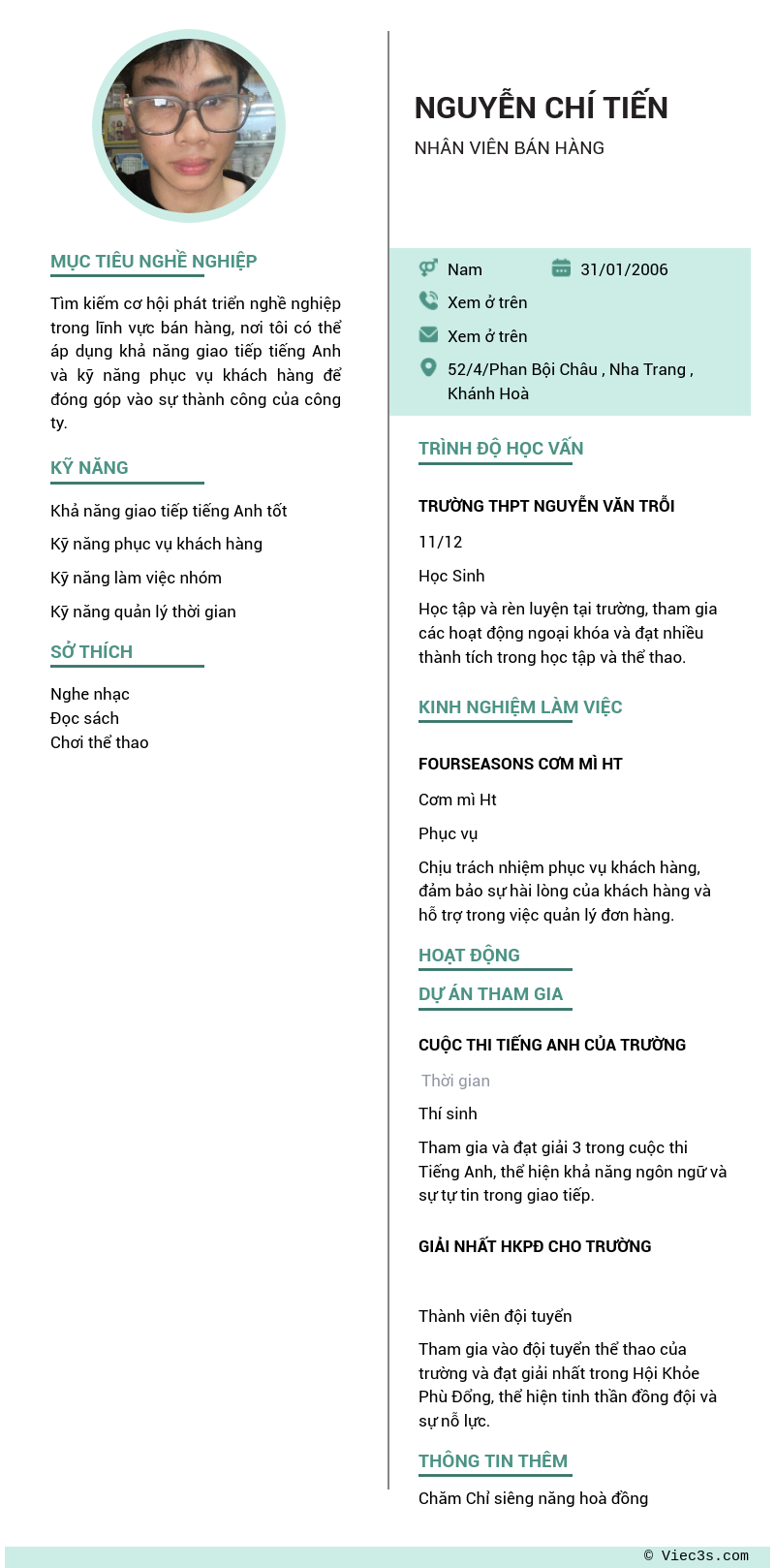CV ứng viên