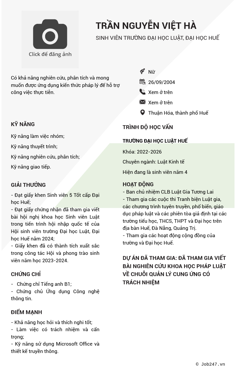 CV ứng viên