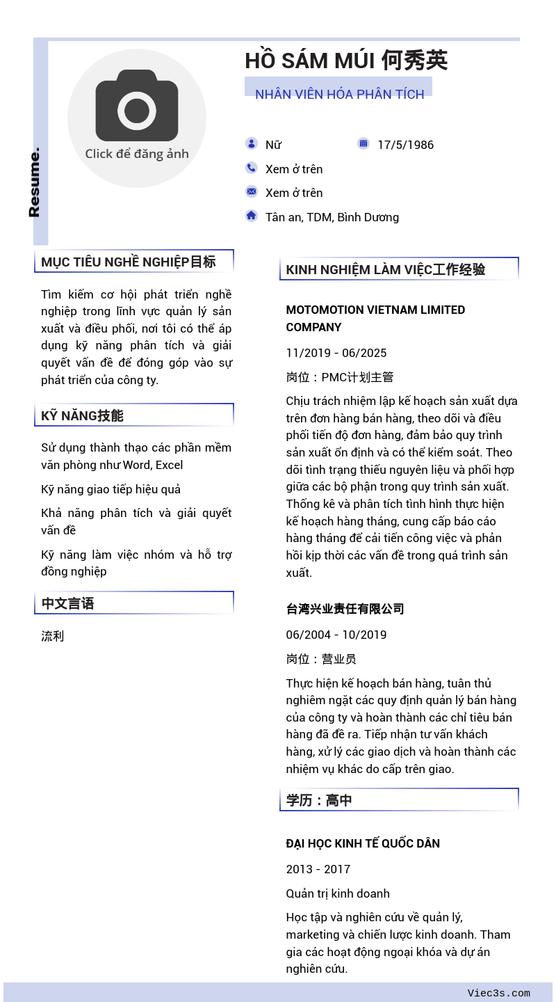 CV ứng viên