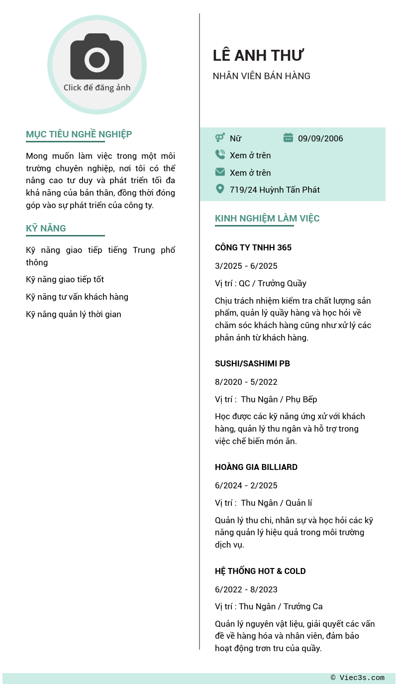 CV ứng viên