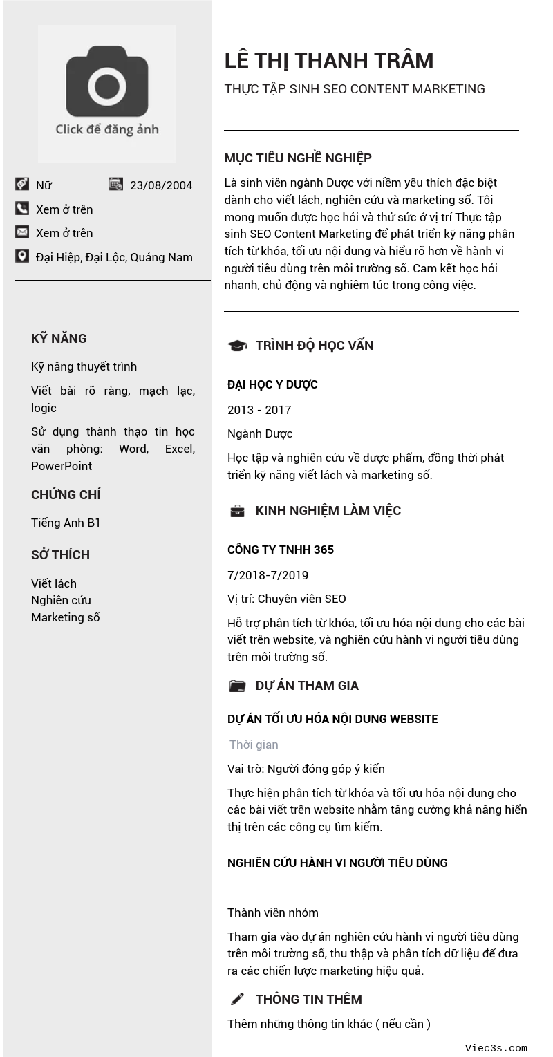 CV ứng viên