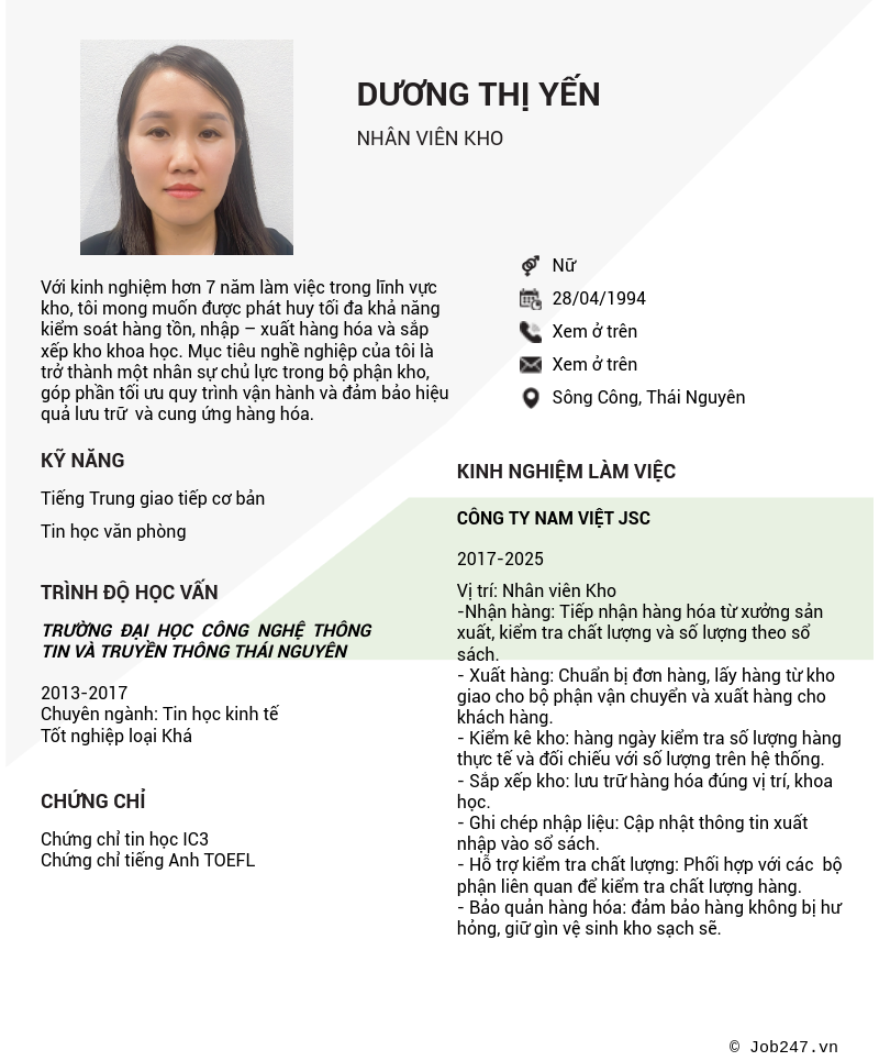 CV ứng viên