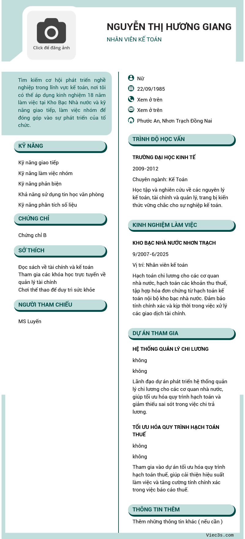 CV ứng viên