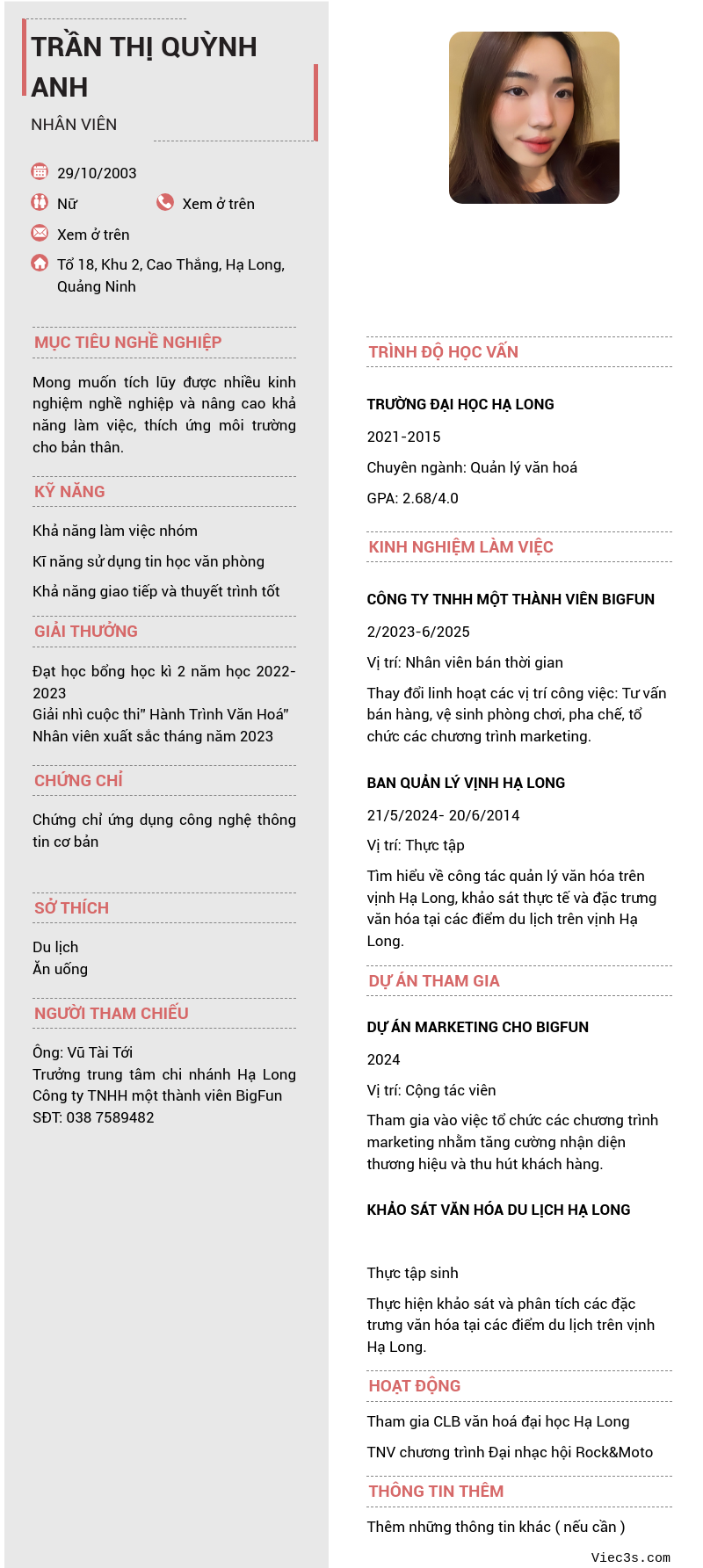 CV ứng viên
