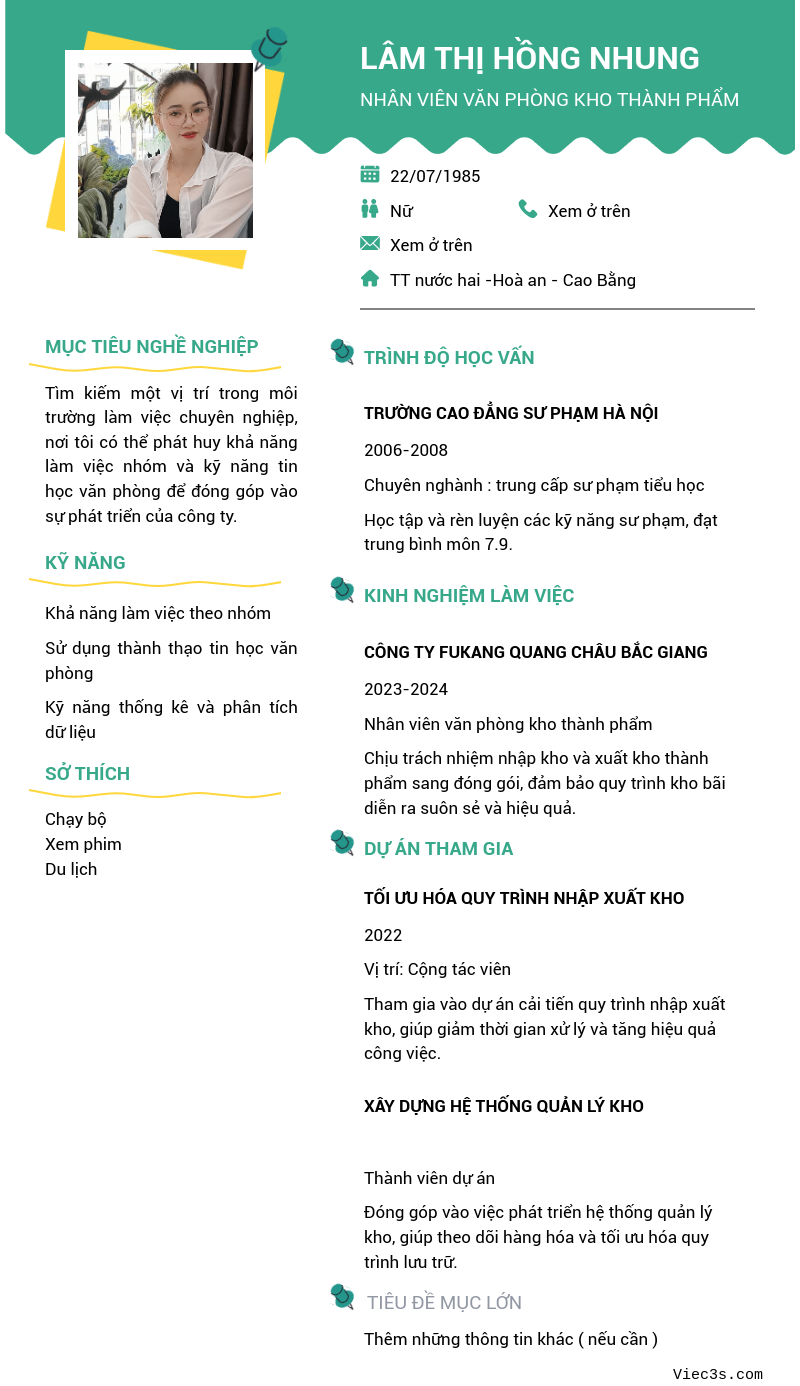 CV ứng viên