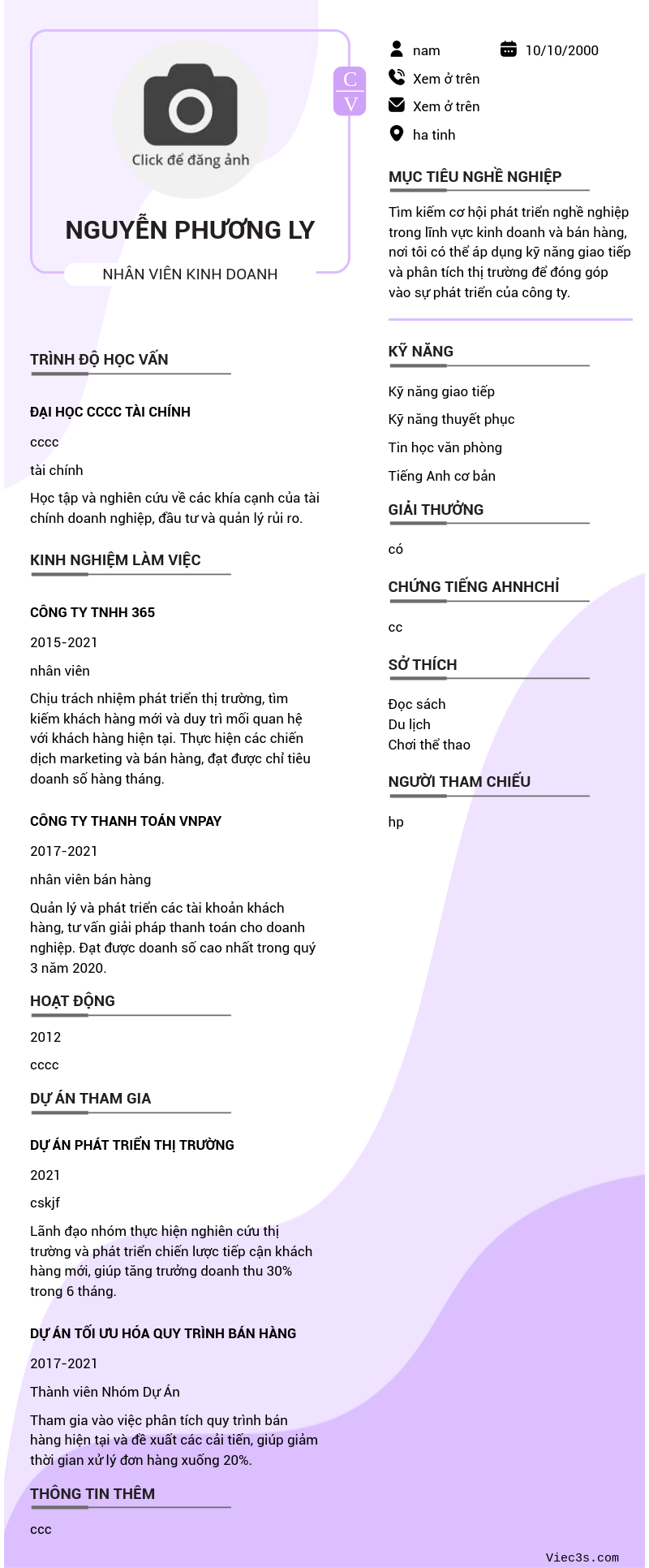 CV ứng viên