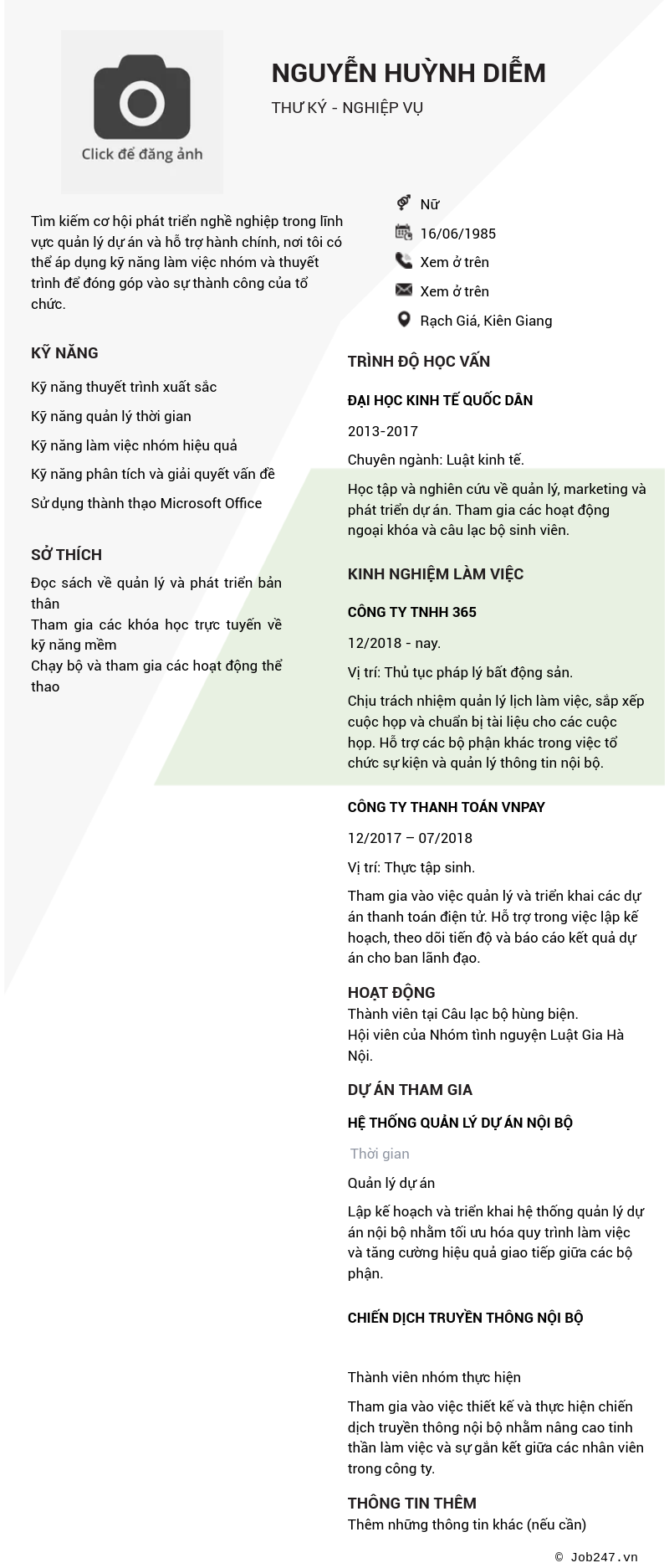 CV ứng viên