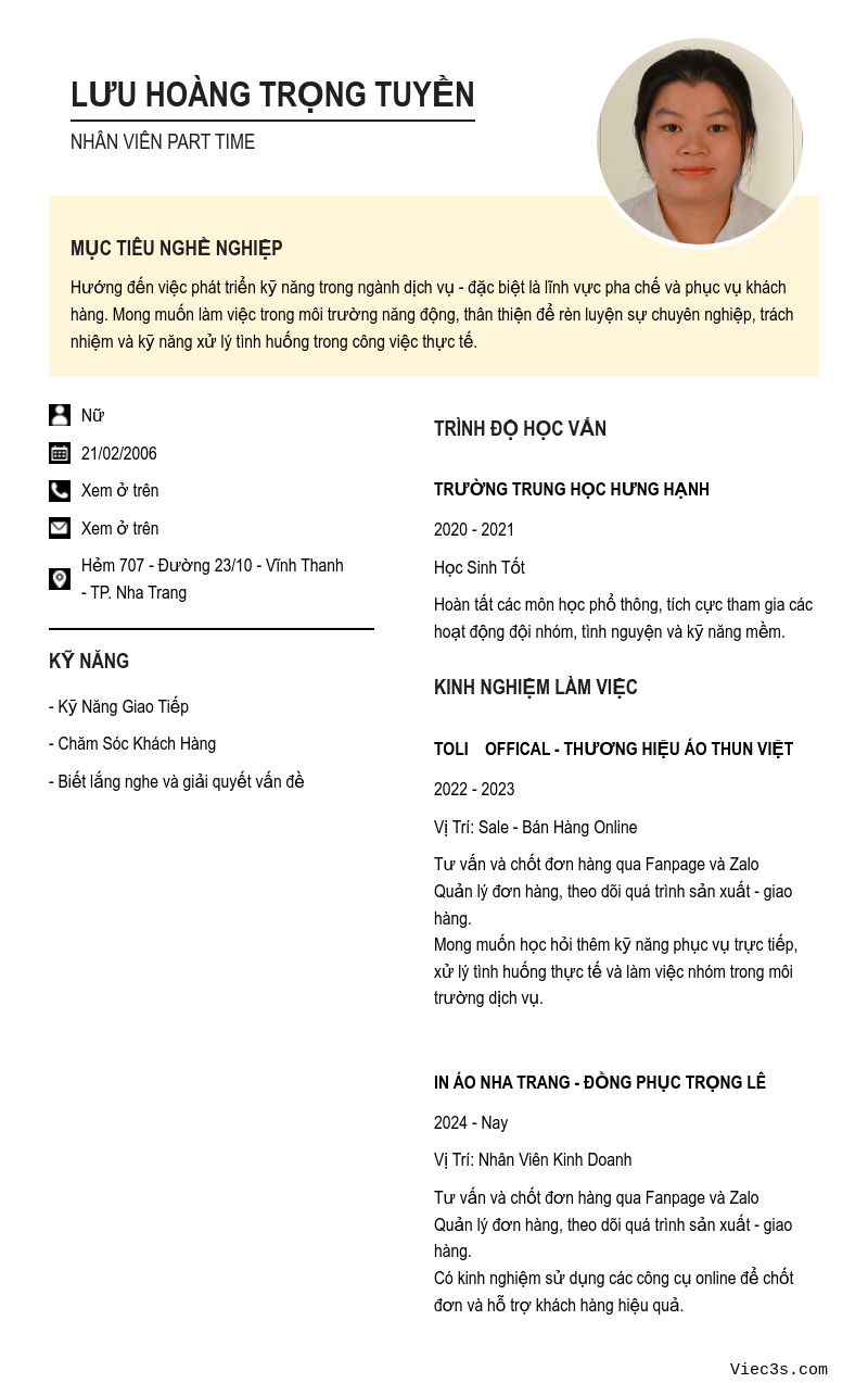 CV ứng viên