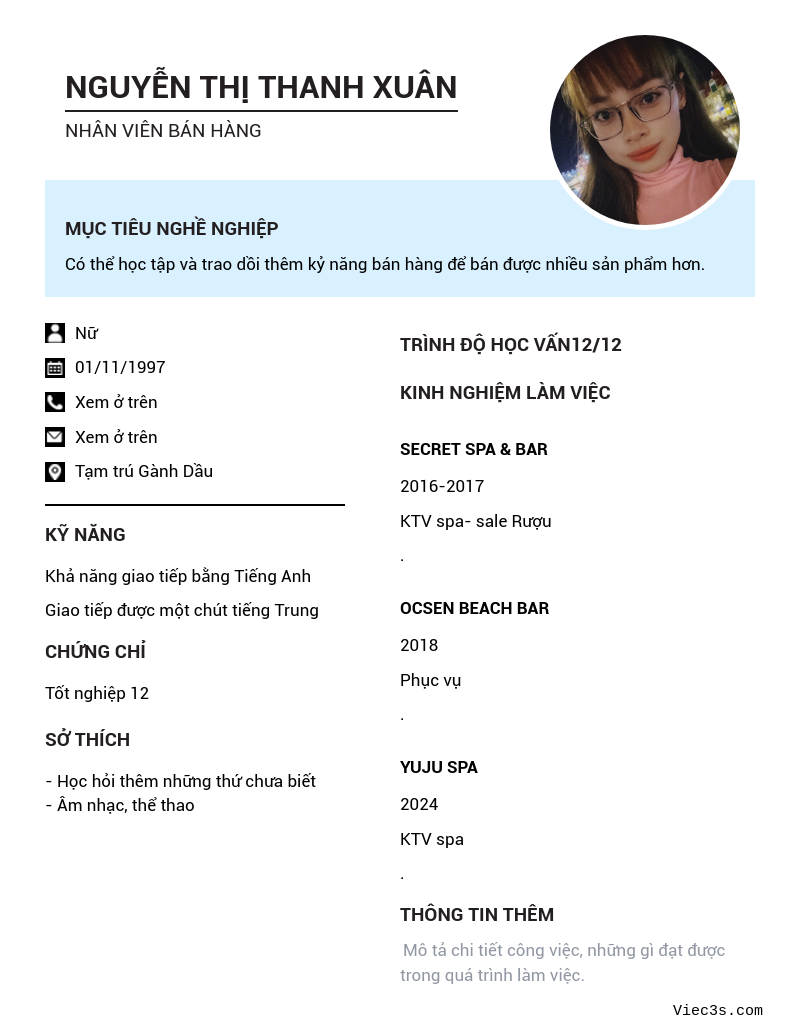 CV ứng viên