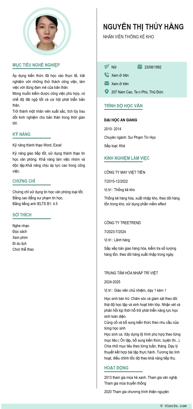 CV ứng viên