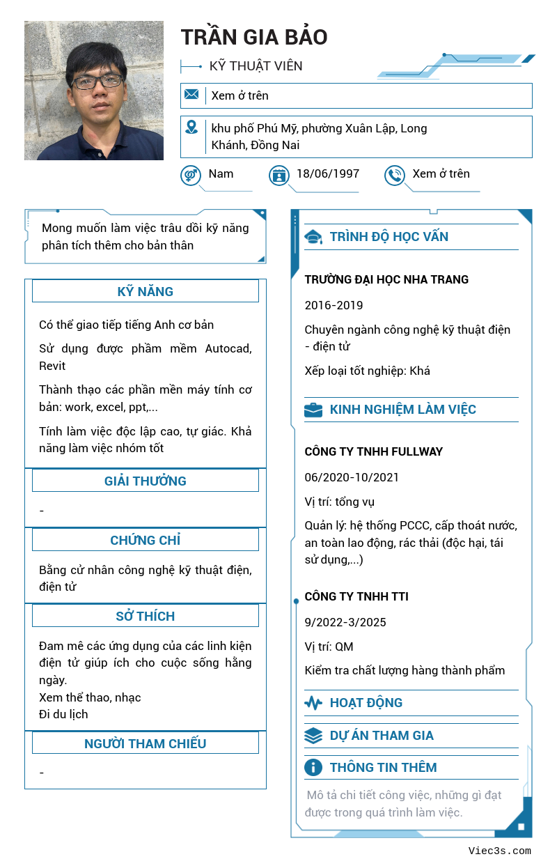 CV ứng viên