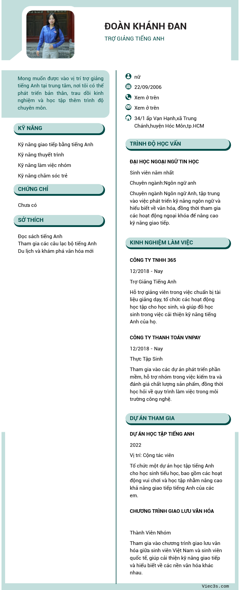 CV ứng viên