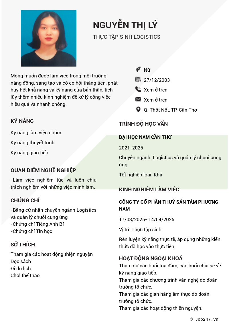 CV ứng viên