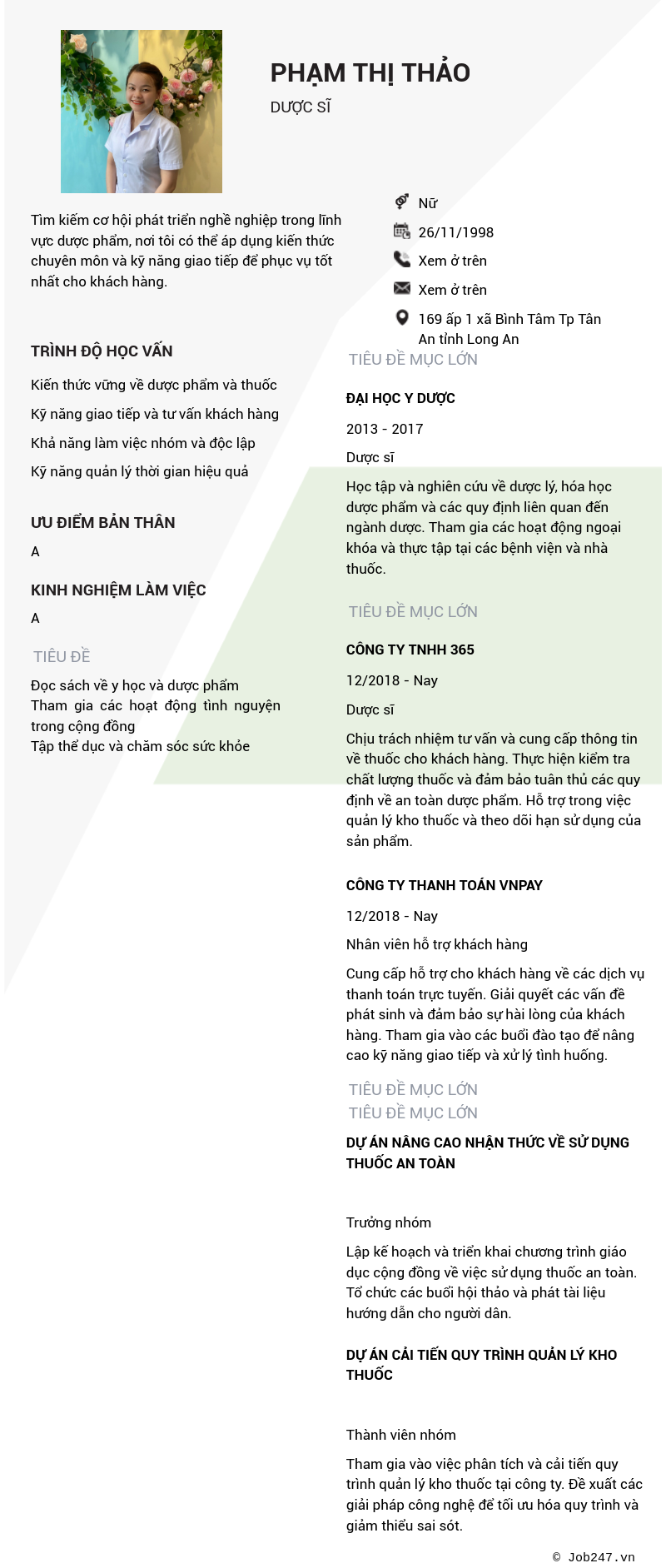 CV ứng viên
