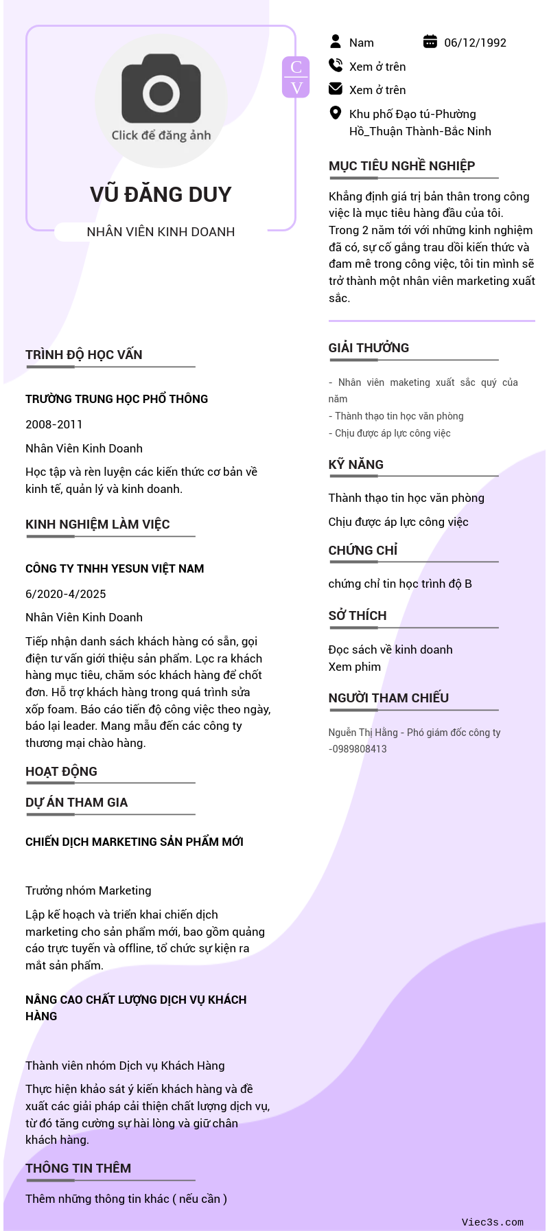 CV ứng viên