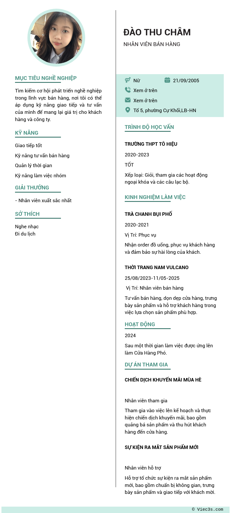 CV ứng viên