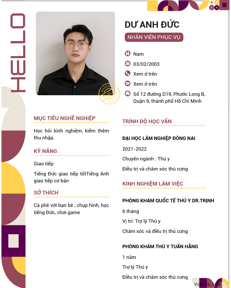 CV ứng viên