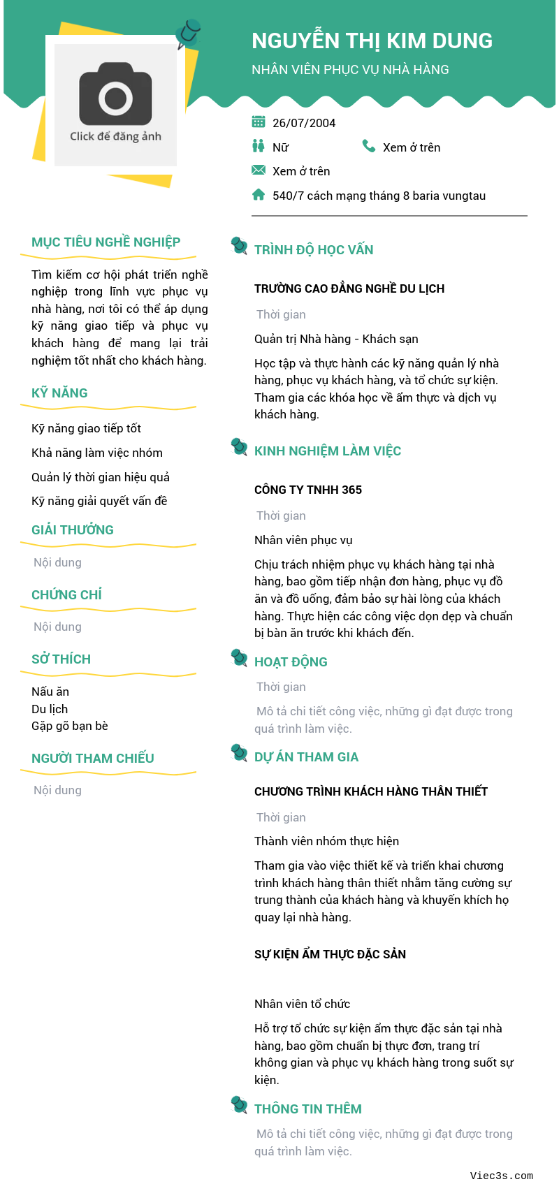 CV ứng viên