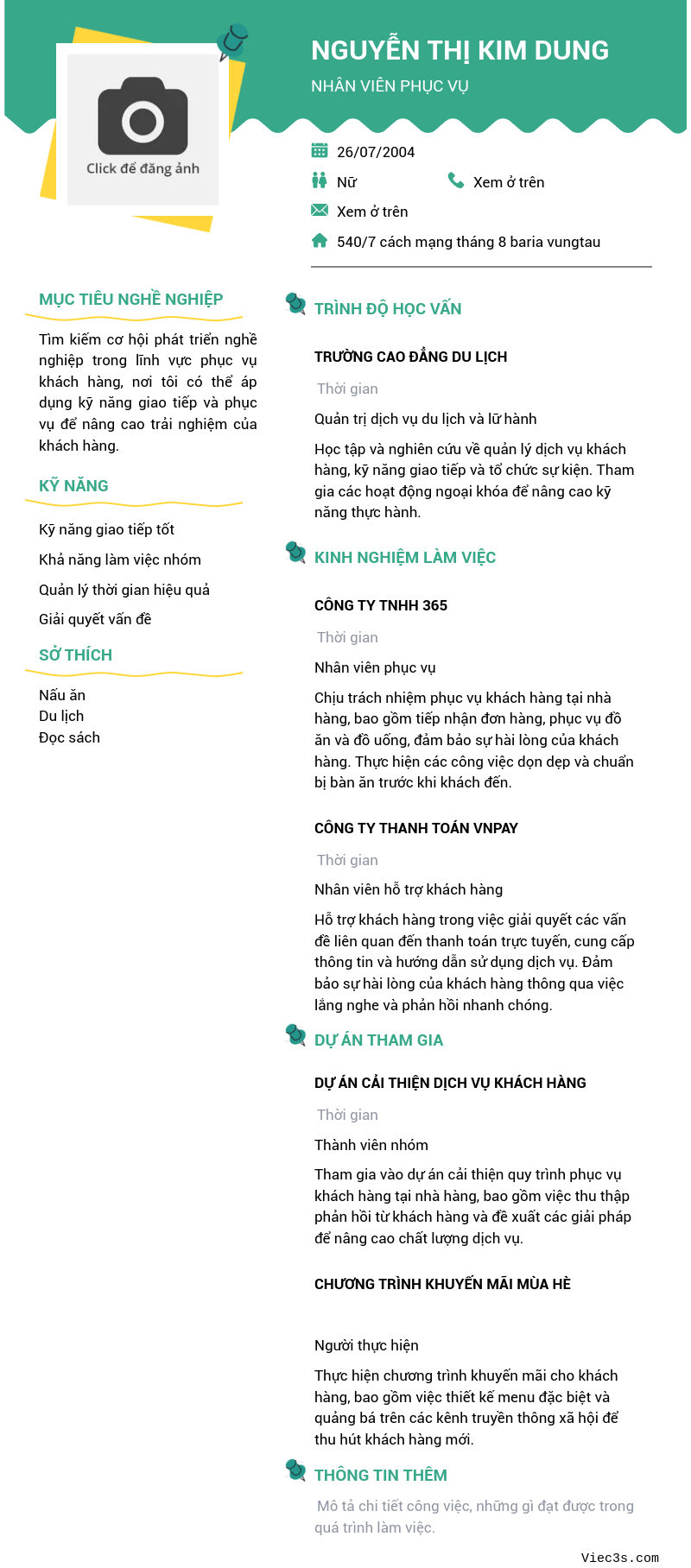 CV ứng viên