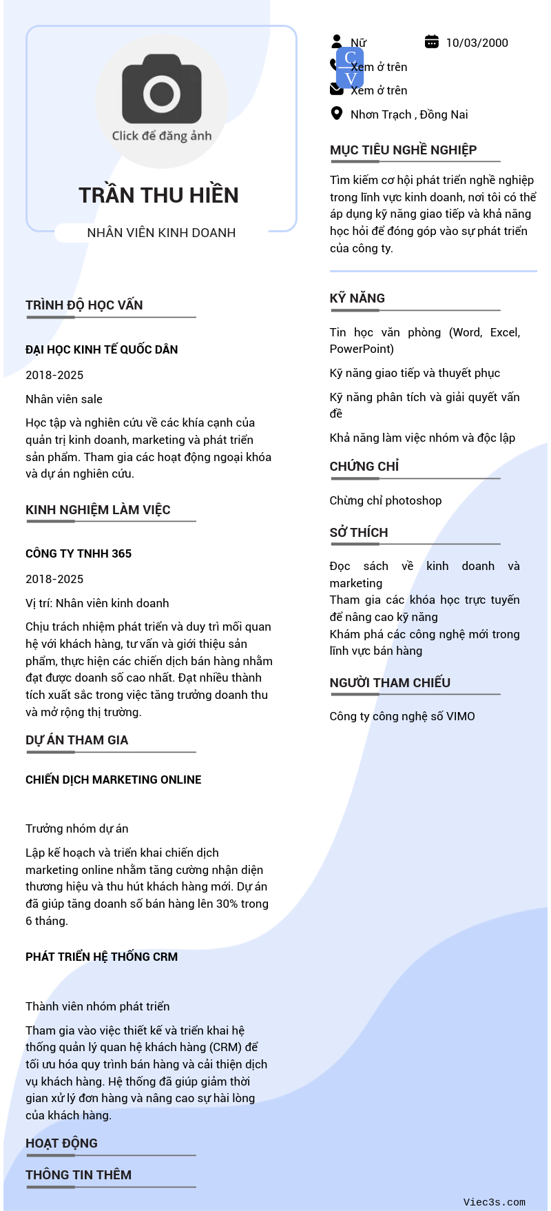 CV ứng viên