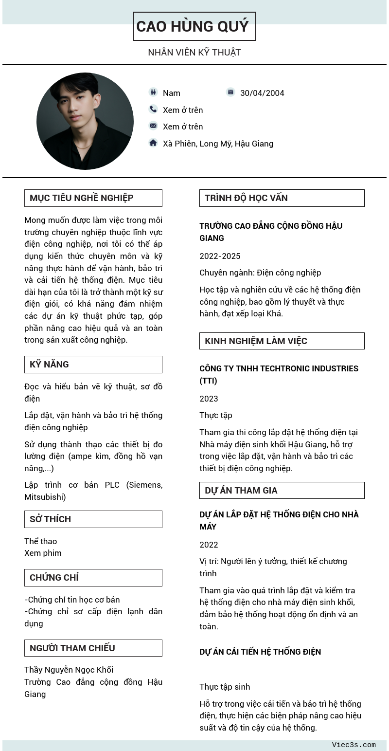 CV ứng viên