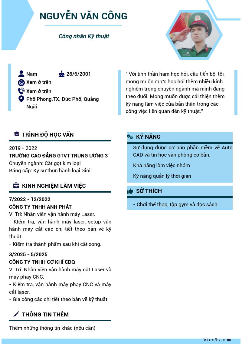CV ứng viên