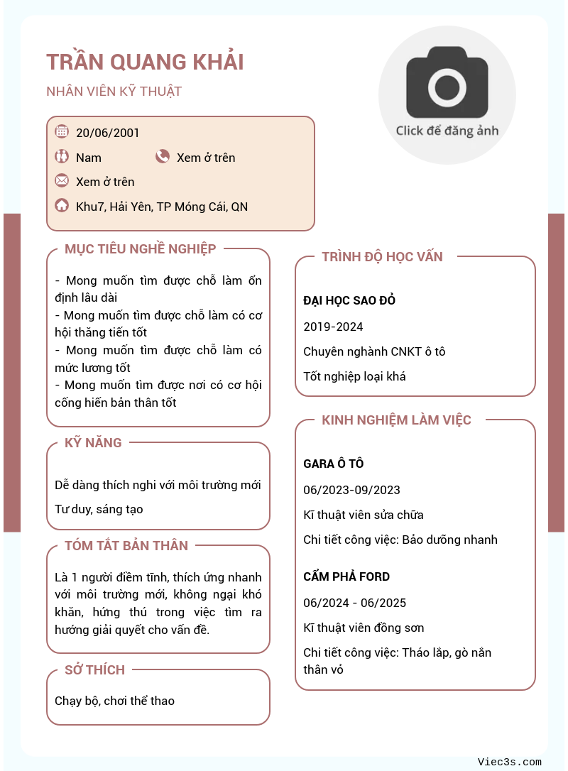 CV ứng viên