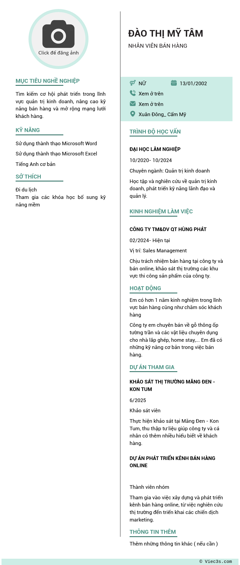 CV ứng viên