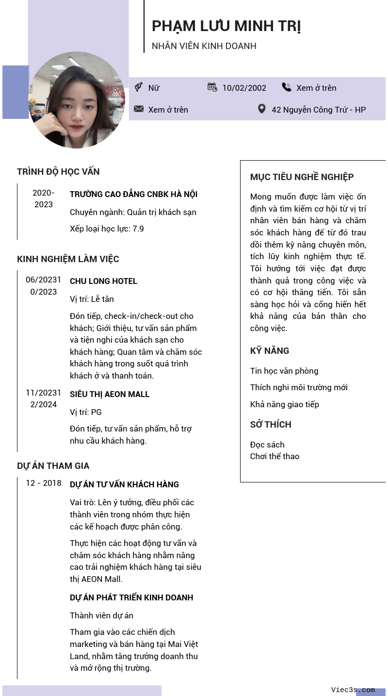 CV ứng viên