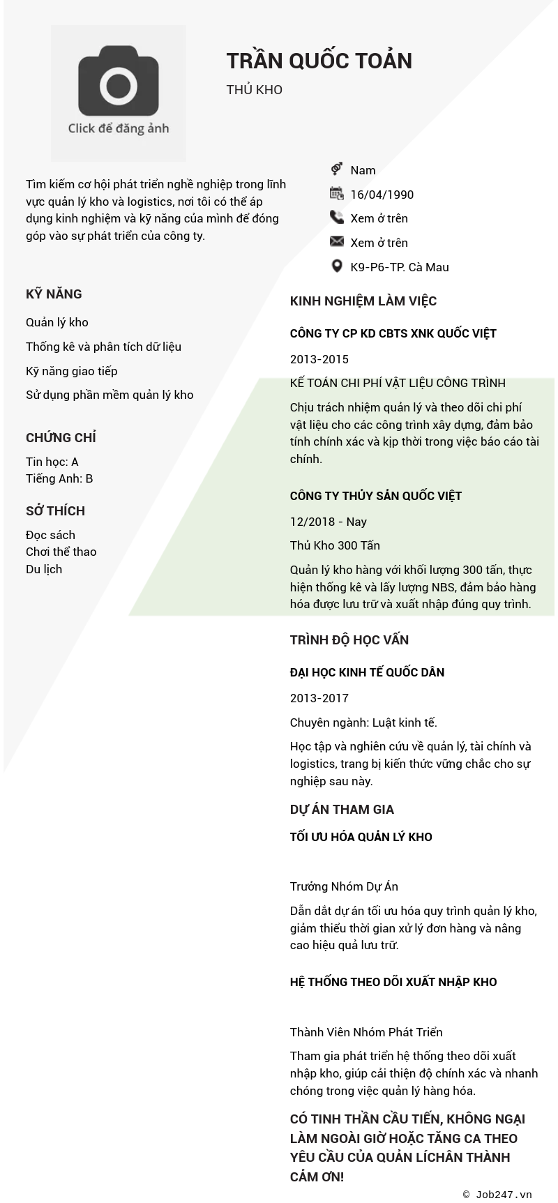 CV ứng viên