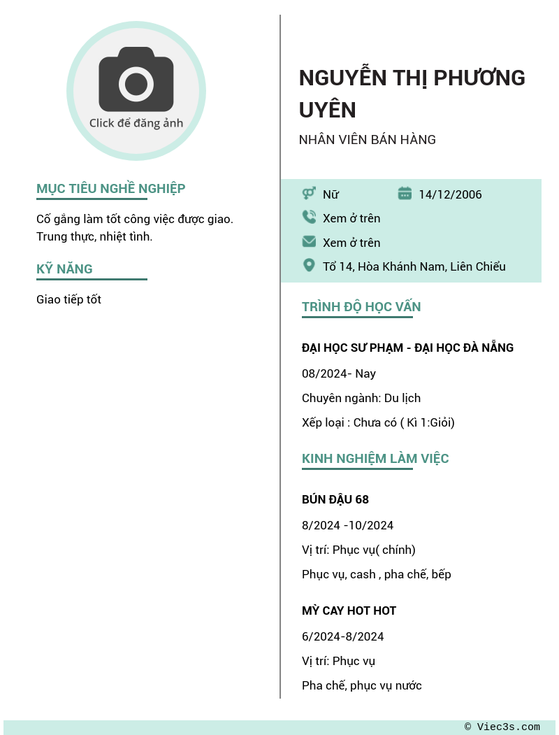 CV ứng viên