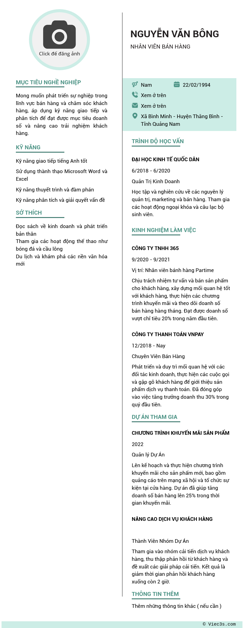 CV ứng viên