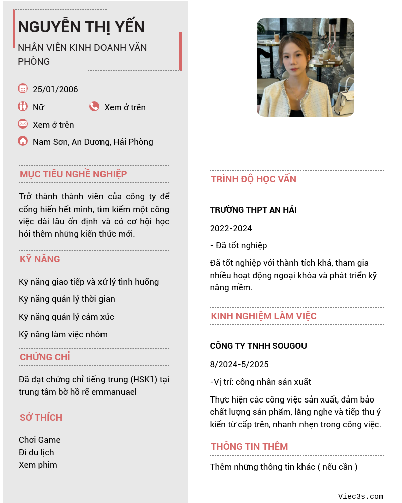 CV ứng viên