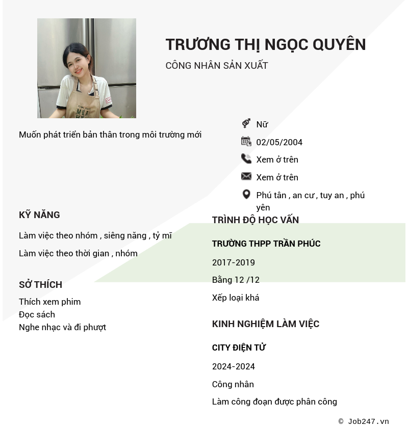 CV ứng viên
