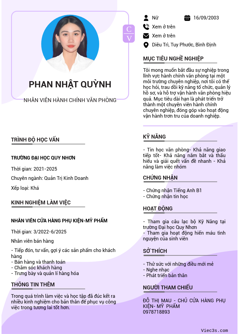 CV ứng viên