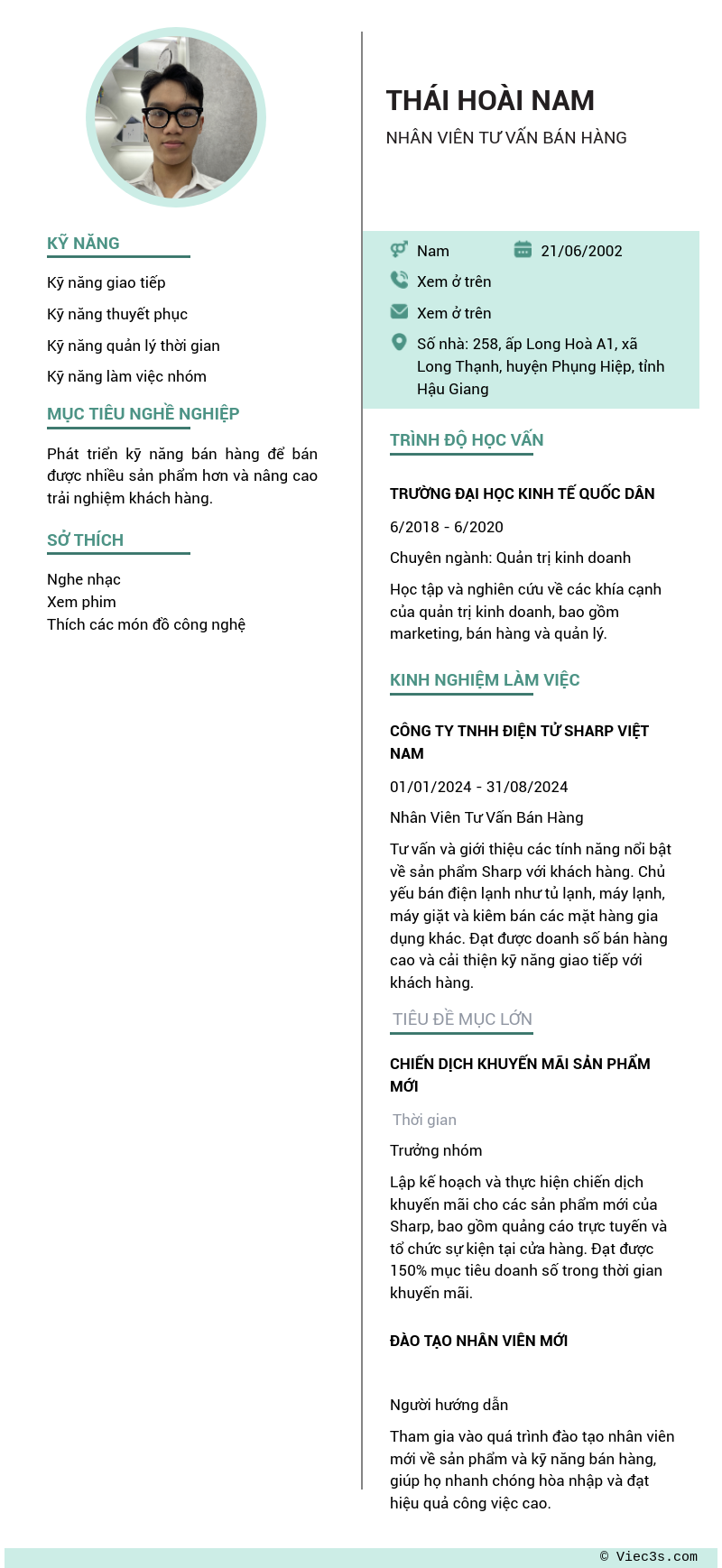 CV ứng viên