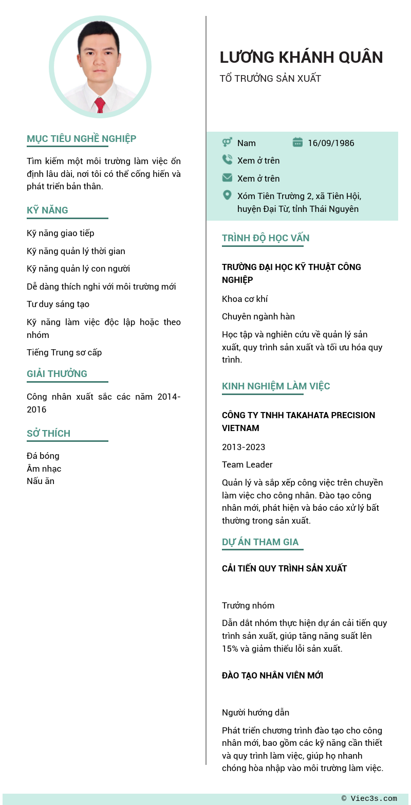 CV ứng viên
