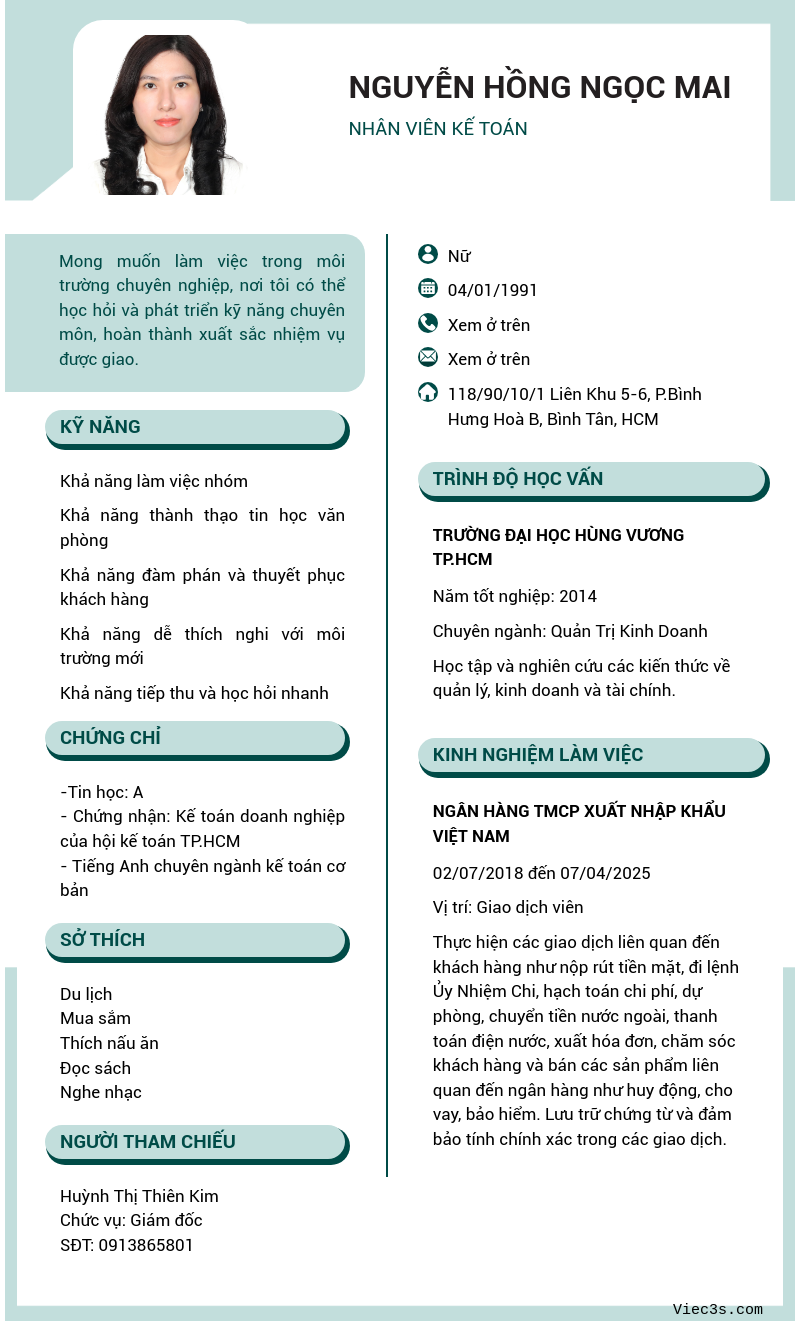 CV ứng viên