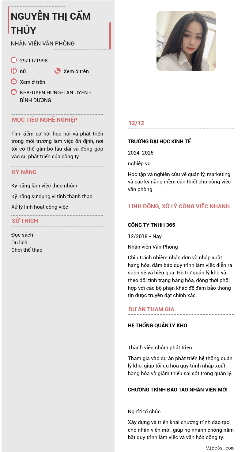 CV ứng viên