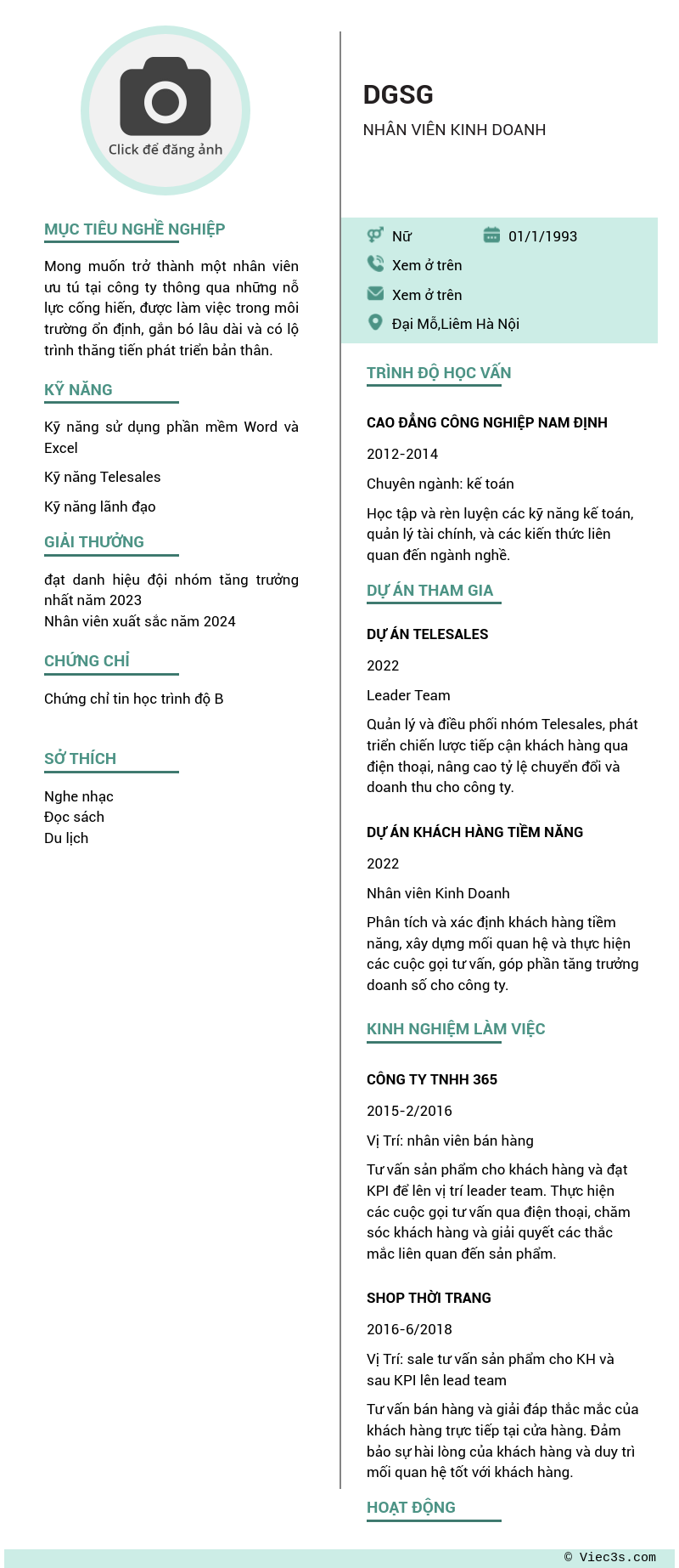 CV ứng viên