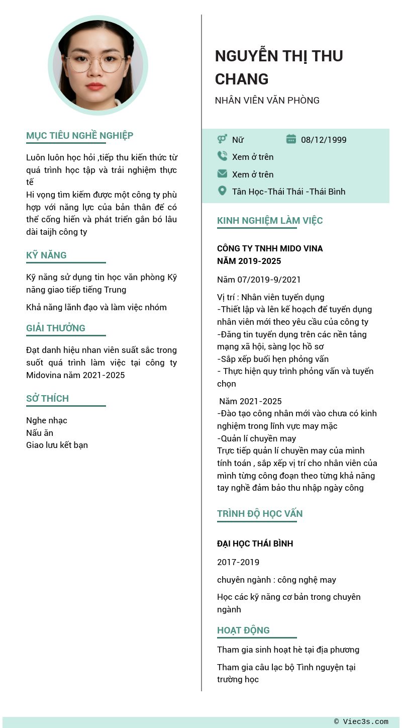 CV ứng viên