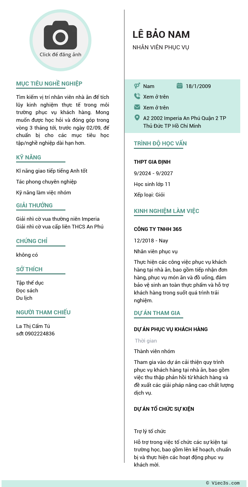 CV ứng viên