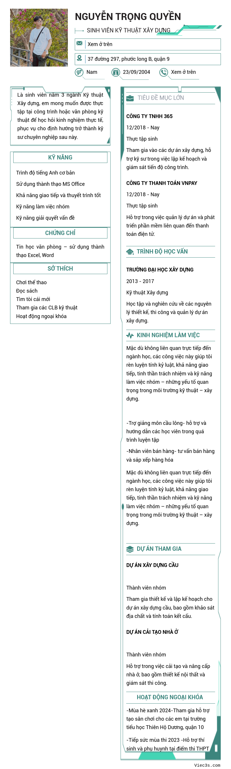 CV ứng viên