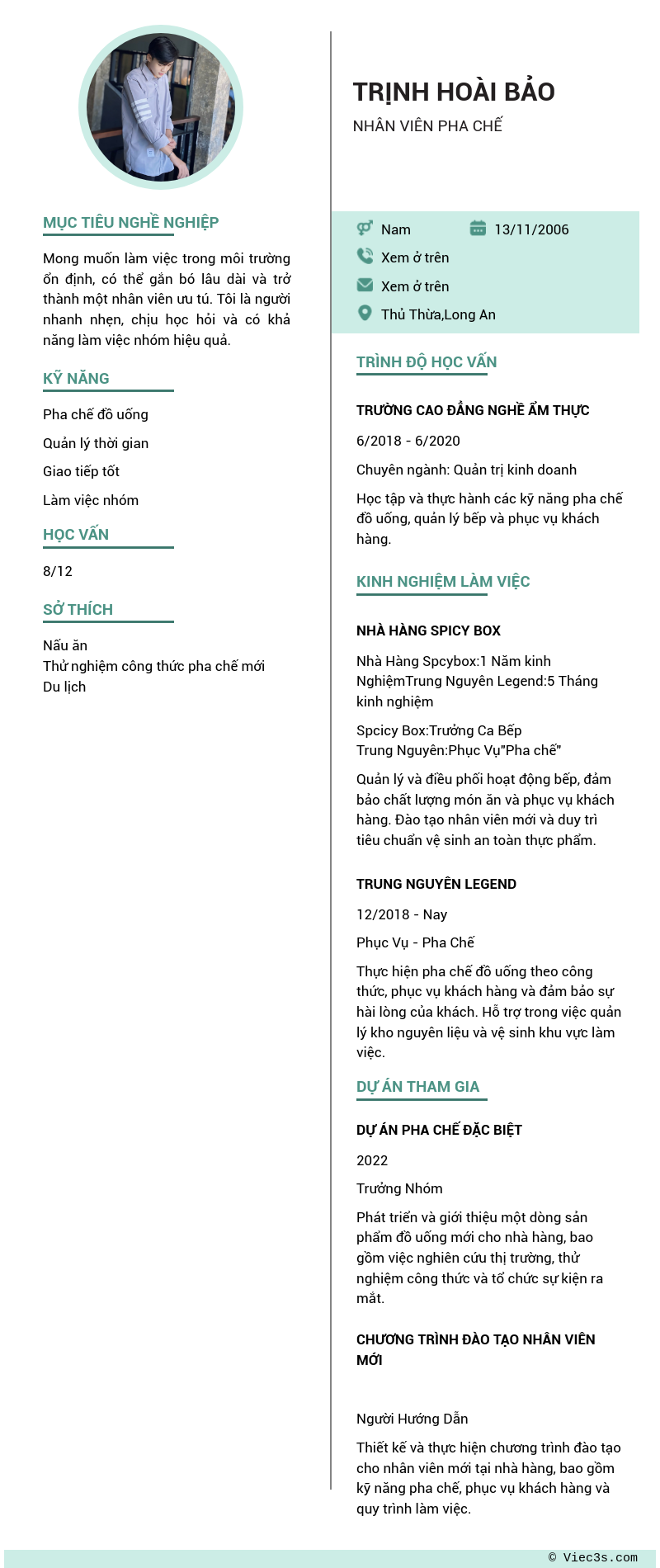 CV ứng viên